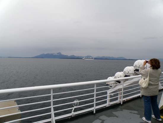 Golden Princess seen off in the distance from Taku deck.