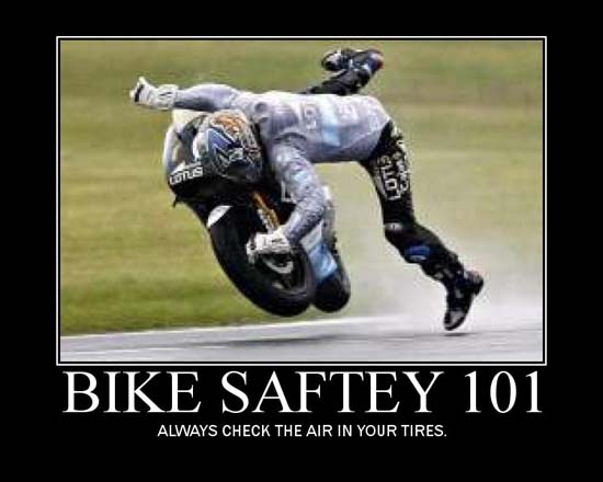 Bike Safety 101 / Always check the air in your tires.