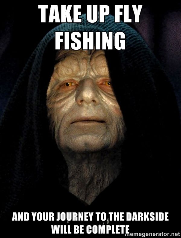 Funny fly fishing meme image