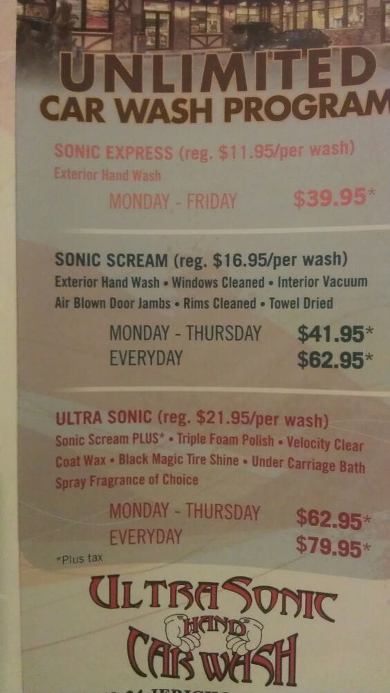 Sonic Car Wash - Bellerose, NY, United States. Unlimited car wash ...