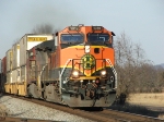 NS 228 intermodal train heads south into the setting sun