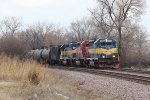 644 comes south around the curve southward with DME 3832 leading