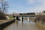 CSX 3129 & 7861 roar northward over Mill Creek with Q272