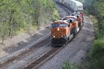 BNSF 6558 Heads a WB stack train on the #2 main.. 