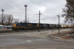 All ready to go, CSX 3018 starts west toward Lamar leading Q327