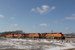 BNSF 6208 leads lite power up the Hannibal Sub.