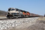 BNSF 9821 Creeps south with a coal drag.