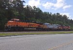 BNSF ES44C4 8156, CREX ES44AC 1208, and BNSF ES44C4 7959