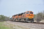 BNSF 8156 Rounds the curve at Revere Mo.