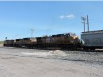 UP power heading east on the B&O line passing signals