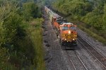 BNSF 5231 Races a freight toward Gibbs Mo. 