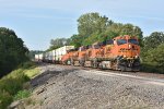 BNSF 7760 powers a stack train down main 1. 