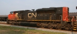 CN 8014 leads train K898 south through town