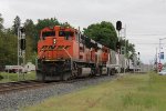 Riding along at the rear of Q326, D802 comes to the east end of the siding