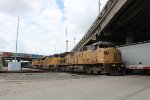 UP 7126 leads NB rock train at Tower 87