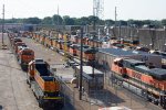 Waiting outside the Shops including BNSF1550, BNSF1554, BNSF987, BNSF984, BNSF1074, BNSF4978 and BNSF4895