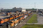 Early morning at the depot including NS9002, BNSF8893, BNSF524, BNSF2660, BNSF2013, BNSF4979 and many more 