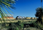 UP westbound approches the Willcox Playa