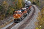 BNSF 8089 Hot Z9 coming around the S curve at Rutledge Mo.