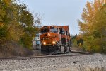 BNSF 4285 Heads up a stack into Rutledge Mo,