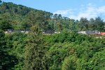 Three GE's lug 25V around Horseshoe Curve