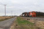 CN's EJ&E heritage unit comes east on the South Bend Sub with A492