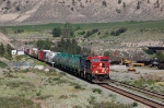 Westbound CP Rail (Canadian Pacific Limited - CP) Mixed Freight Train led by GE ES44AC No. 8743