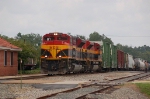 Southbound Kansas City Southern Railway Mixed Freight Train