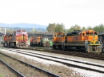 Mix of BNSF power at New Westminster yard (far left unit # unknown)