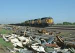 UP Eastbound passing wreckage