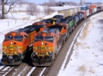 BNSF 5497W overtakes BNSF 4351W