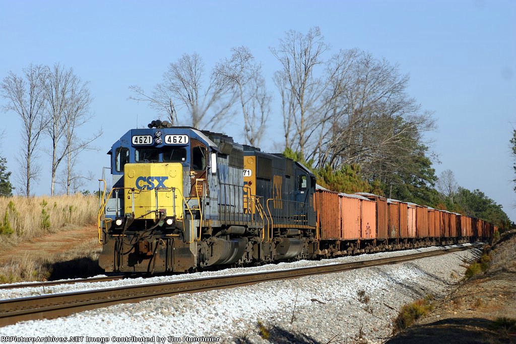 Ballast train prepares to dump some rock