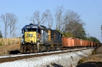 Ballast train prepares to dump some rock