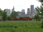 07052828 Westbound BNSF freight as seen from  Bruce Vento Nature Sanctuary on site of ex-NP coach yard and comissary