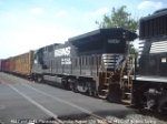 NS 3545 behind NS 4637 heads into the starion from the west, before reversing into a yard.