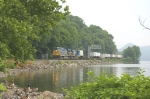 Another Q train with UPS trailers hustles towards New Jersey