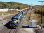 ICE SD40s at pedestrian bridge in Savanna