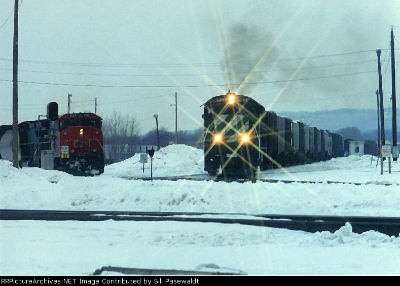 CN waits for a departing BN on a cold January day