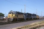 Union Pacific EMD GP-30 866 and a pair of Mopac EMD GP-38's have just come across the bridge from Council Bluffs