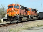 BNSF 5765 leads off from UP Cheerokee sub onto UP Coffeyville sub to go back north