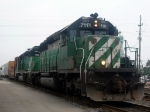 2 CEFX ex BN/BNSF Patched GM/EMD SD40-2s Idle with a Southbound Manifest at the Amtrak Station