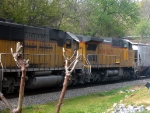 CRIX/NREX (National Railway Equipment) ex UP GM/EMD SD60 5976 and UP GE CW40-8 9390 Trail on a Southbound Manifest at the Due West Road Grade Crossing