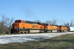 BNSF 7571/BNSF 5497 and sister west bound