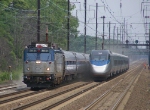 Norhbound Acela Passing Southbound AEM7