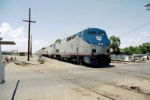 AMTK P-42DC #82 brings the eastbound Southwest Chief into Albuquerque at Woodward Road