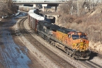 Eastbound vehicle train snakes through Westminster