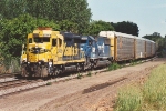 Westbound vehicle train passes Union