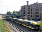 091013200 Westbound Northstar MNRX commuter train departs Target Field Station