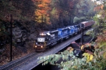 A pair of SD40-2s lead an intermodal train East thru Cassandra,PA