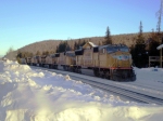 UP Manifest with 6 Locos stands by.  waiting for a eastbound coal train to clear the Moffat Tunnel